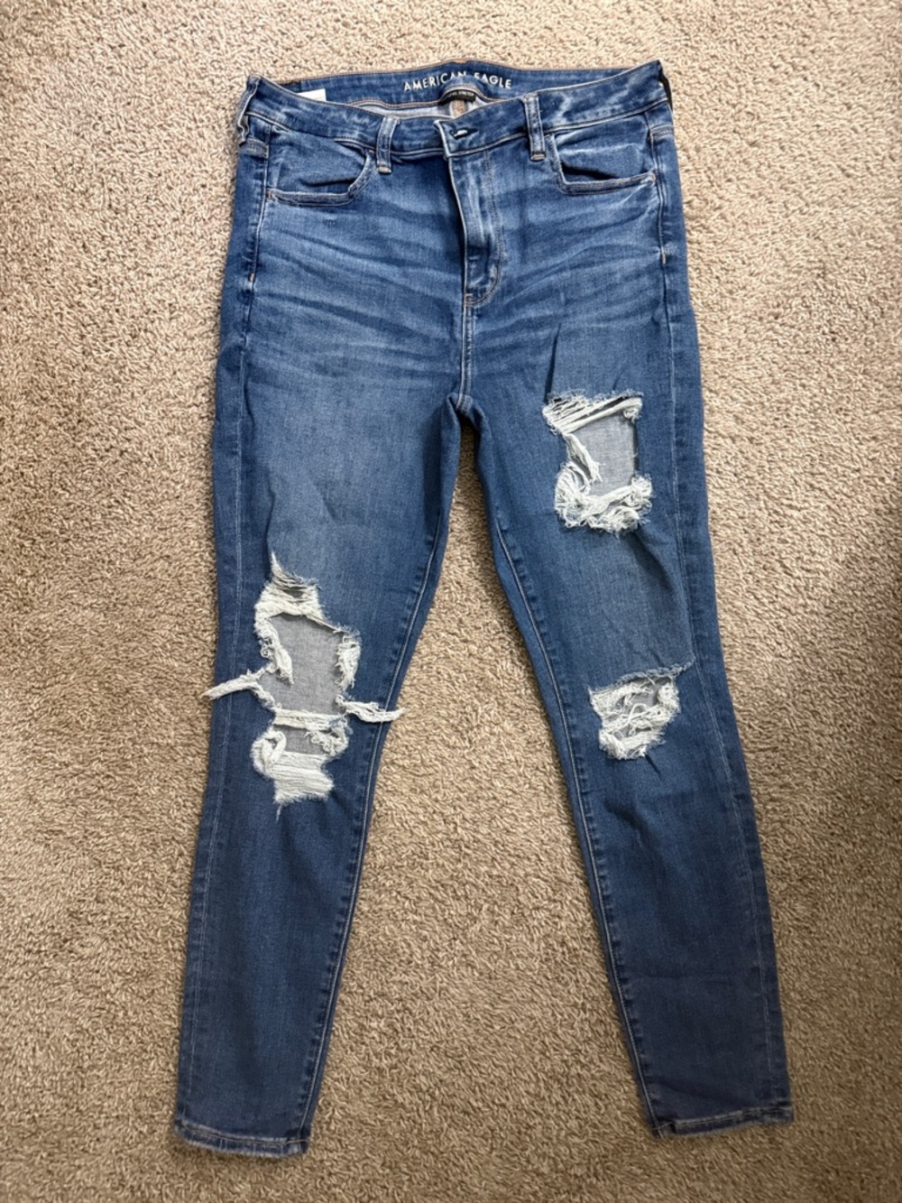 American Eagle Outfitters Women's Ripped Skinny Jeans - Blue